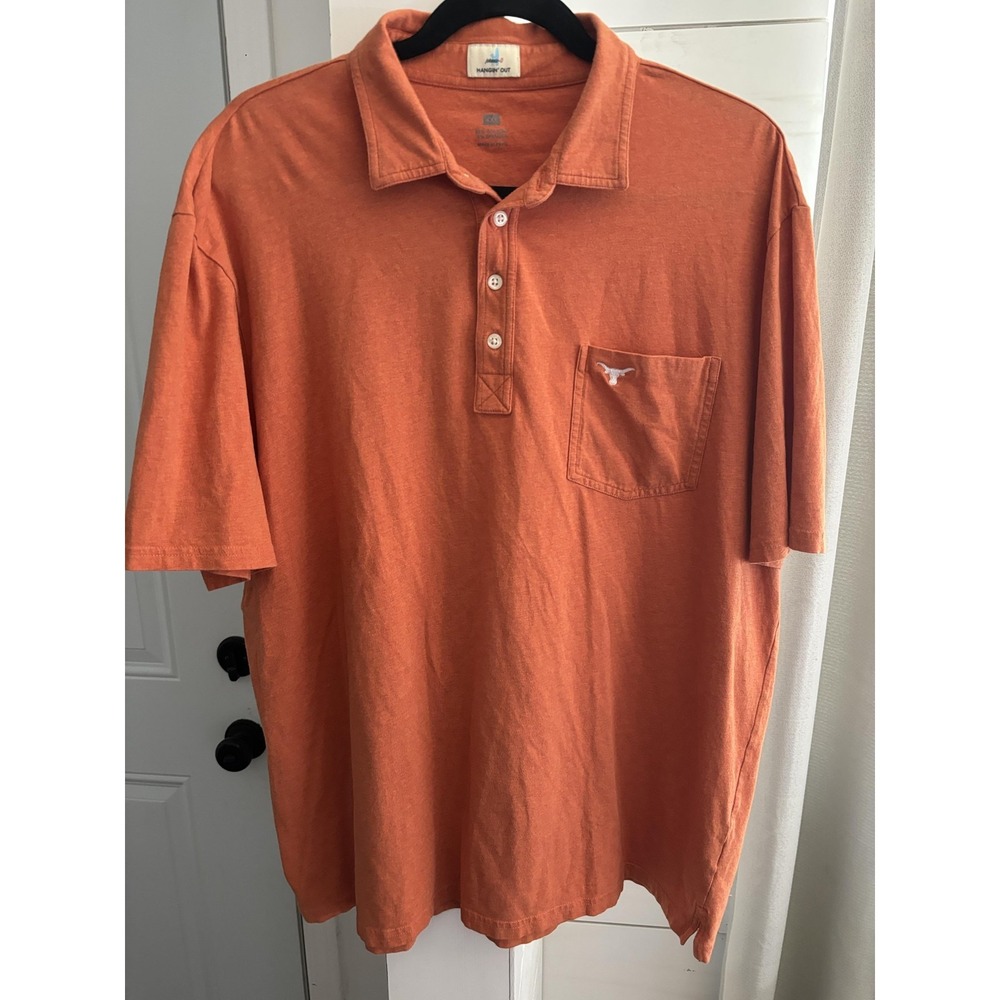 Texas‎ Longhorns Shirt Mens 2XL Orange NCAA Football Johnnie O Hangin Out Polo